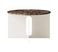 Audo Copenhagen Table d'appoint Androgyne Marbre Emperador-ivoire acier. Ø65 cm