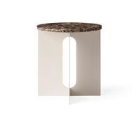 Audo Copenhagen Table d'appoint Androgyne Marbre Emperador-ivory acier. Ø42 cm