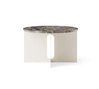 Audo Copenhagen Table d'appoint Androgyne Marbre Grey Galaxy-acier ivory. Ø65 cm