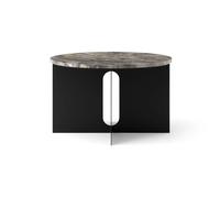 Audo Copenhagen Table d'appoint Androgyne Marbre Grey Galaxy-noir acier. Ø65 cm