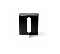 Audo Copenhagen Table d'appoint Androgyne Marbre Nero Marquina-acier noir. Ø42 cm