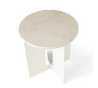 Audo Copenhagen Table d'appoint Androgyne. plateau de table Ivoire. Ø42 cm