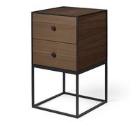 Audo Copenhagen Table d'appoint avec deux tiroirs Frame 35 Chêne fumé