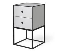 Audo Copenhagen Table d'appoint avec deux tiroirs Frame 35 Gris clair