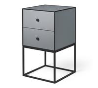 Audo Copenhagen Table d'appoint avec deux tiroirs Frame 35 Gris foncé