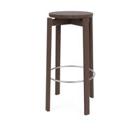 Audo Copenhagen Tabouret de bar Passage Chêne foncé teinté-acier inoxydable. 75 cm