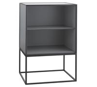 Audo Table d'appoint 49 avec compartiments de rangement - gris foncé
