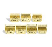 AUDOC 10/30/40/7FC/5FC/4FC/3FC Lames de Tondeuse à Chien en céramique,compatibles avec Moser 45-50/Heiniger/Andis/Oster A5/Wahl KM10/Moser 50,Pack de 7-Or
