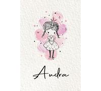Audra: Personalized notebook with name Audra | Birthday gift for women, girl, daughter, sister, mom ... | Little girl princess | 110 lined pages journal, small size 6x9 inches