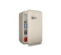 Klarstein Audrey Evo Réfrigérateur Rétro, 112L, Réfrigérateur 1 Porte, Silencieux 40 dB, Porte Réversible, Pieds Réglables, Thermostat 0-10°C, Crème