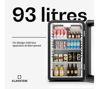 Audrey Evo Réfrigérateur à boissons | Design rétro | Porte en verre | 93 L | CEE C C