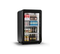 Klarstein Audrey Evo Réfrigérateur à boissons Porte en verre Mini Bar Mini Frigo 93 L Design rétro Noir Noir G