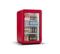 Audrey Evo Réfrigérateur à boissons porte vitrée Mini Bar Mini Frigo 113 L Design rétro Rouge