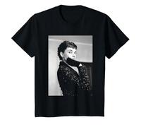 Audrey Hepburn Actrice Roman Holiday T-Shirt, Enfant, Noir, 8 Ans