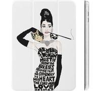 Audrey Hepburn Ipad Case 2020 Antichoc Auto Sleep/Wake Ipad 10.2in Réglage De L'angle Mignon Transparent Personnage Housse De Protection