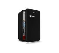 Klarstein Audrey Evo 90L Mini Frigo - Design Rétro, Silencieux 40 dB, Thermostat Mécanique, Porte Réversible, Petit Frigo de Chambre, Bureau, Noir