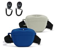 AUDWUD Version améliorée du Sac à friandises en Silicone;livré avec Une Ceinture pour Un Port Pratique;Comprend également Un clicker de Dressage pour Un Dressage Facile des Chiens