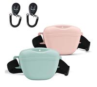 AUDWUD Version améliorée du Sac à friandises en Silicone;livré avec Une Ceinture pour Un Port Pratique;Comprend également Un clicker de Dressage pour Un Dressage Facile des Chiens