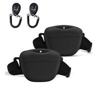 AUDWUD Version améliorée du Sac à friandises en Silicone;livré avec Une Ceinture pour Un Port Pratique;Comprend également Un clicker de Dressage pour Un Dressage Facile des Chiens