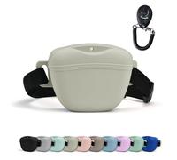 AUDWUD Version améliorée du sac à friandises en silicone;livré avec une ceinture pour un port pratique;comprend également un clicker de dressage pour un dressage facile des chiens