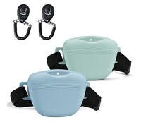 AUDWUD Version améliorée du Sac à friandises en Silicone;livré avec Une Ceinture pour Un Port Pratique;Comprend également Un clicker de Dressage pour Un Dressage Facile des Chiens