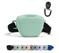 AUDWUD Version améliorée du Sac à friandises en Silicone;livré avec Une Ceinture pour Un Port Pratique;Comprend également Un clicker de Dressage pour Un Dressage Facile des Chiens