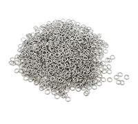 AUEAR, Anneaux ouverts en acier inoxydable pour la fabrication de bijoux ras du cou, colliers et bracelets (argenté, 1 000 pièces, 5 mm)