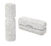 AUEAR, Étui à rouge à lèvres en métal avec bouteilles de parfum en cristal miroir pour trousse de maquillage, Argenté, 2 Pack