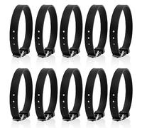 AUEAR, Lot de 10 bracelets réglables en silicone pour fabrication de bijoux et breloques Noir 8 mm