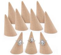 AUEAR, Lot de 10 présentoirs en bois naturel pour bijoux, loisirs créatifs (forme inclinée)