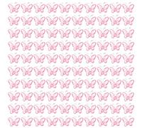 AUEAR, Lot de 100 papillons en maille filet rose transparent avec strass pour décoration de mariage, maison, fête, décoration murale