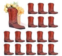 AUEAR, Lot de 16 boîtes à fleurs en forme de bottes de cowboy occidentales pour décoration de table de mariage, fête