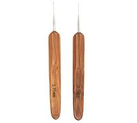 AUEAR Lot de 2 Aiguilles à Crochet avec poignée en Bambou pour Dreadlocks tressés 0,5 mm 0,75 mm