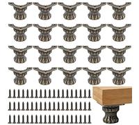 AUEAR, Lot de 20 coffres à bijoux en laiton antique, boîte de rangement décorative, pieds de protection des coins en métal
