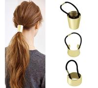 AUEAR, Lot de 3 élastiques à cheveux en métal doré pour femme et fille