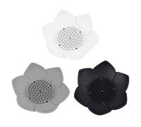 AUEAR, Lot de 3 porte-savon en silicone motif lotus pour douche, salle de bain, cuisine