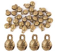 AUEAR, Lot de 30 mini clochettes vintage en laiton pour loisirs créatifs, 11 mm, pour la fabrication de bijoux, breloques, pendentifs, carillons éoliens, décoration de porte de maison