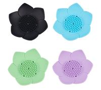 AUEAR, Lot de 4 porte-savon en silicone en forme de fleur de lotus pour bar