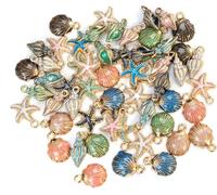 AUEAR, Lot de 45 pendentifs en émail en forme d'étoile de mer en forme de conque pour bracelet et collier