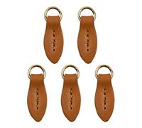 AUEAR, Lot de 5 tirettes de fermeture éclair en cuir pour bagages, sacs à main, pantalons, marron