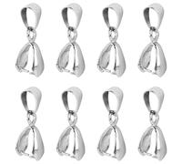 Auear Lot de 50 fermoirs à clip en métal pour perles pendantes pour la fabrication de bijoux, boucles et liens de breloques (Argent)