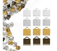 AUEAR, Lot de 500 embouts de ruban en fer pour fabrication de bijoux en daim, cuir et daim 6 mm