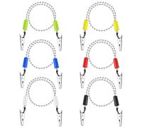 AUEAR, Lot de 6 pinces à serviette en métal pour bavoir dentaire - Porte-serviette - Cordon de fixation flexible pour adulte (6 couleurs)