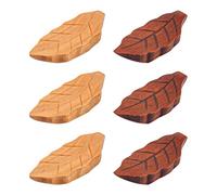 AUEAR Lot de 6 Repose-Baguettes en Bois Naturel en Forme de Feuille pour cuillère, Fourchette, Couteau, décoration de Table