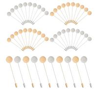 AUEAR, Lot de 60 broches rondes plates pour loisirs créatifs, bijoux fantaisie, argent et or