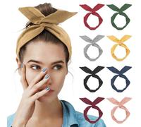 AUEAR, Lot de 9 serre-têtes torsadés avec nœud torsadé pour cheveux - Accessoires pour femmes et filles