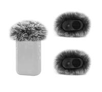 AUEFUDQ 2 Pièces Bonnette Micro Anti Vent Compatible avec DJI Mic 2 Lavalier sans Fil et OSMO Pocket 3 Créateur, Mousse Micro en Fourrure Filtre Anti Pop Professionel Adapté à DJI Mic 2