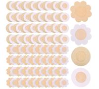 AUEFUDQ 200 Pièces Protège-tétons Invisibles, Jetables Cache Tétons Nipple Cover Breast Petals Stickers, Cache Teton Femme, Respirants Couvre Seins Mamelons, Ronde & Prune