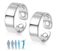 AUEJACKY Sömni Lot de 2 bagues pour femme ménopause - Naturellement réglables - Magnétique - Pour homme et femme - Aide au sommeil - Réduction de la fatigue