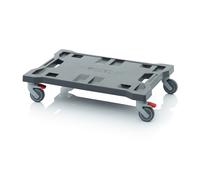 AUER Chariot de transport Rollbrett Boîte à outils 600 x 400 mm 250 kg de capacité de charge gris ( TB TR 64 FE ) 4x roues directrices 2x freins de blocage